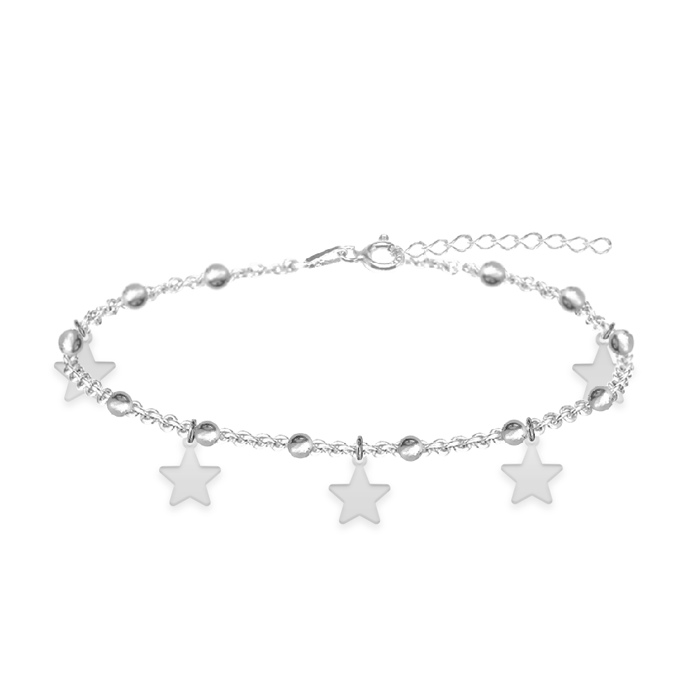Star Love - Bratara tip salba pentru picior cu stelute din argint 925